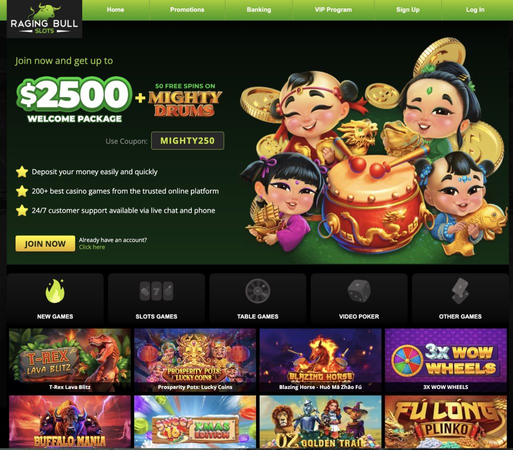 Raging Bull Slots Real Money Casino Online