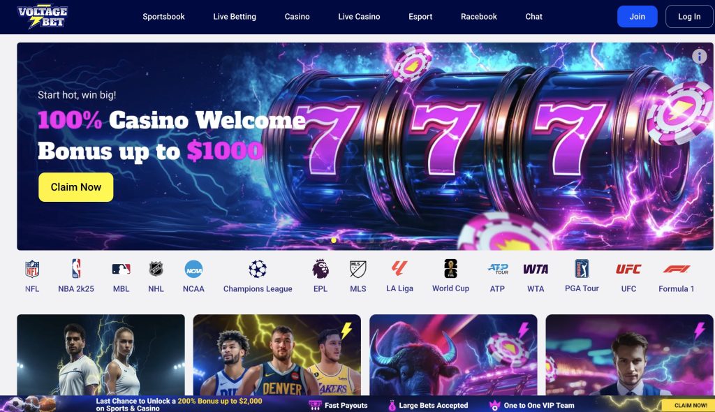 VoltageBet Real Money Casino Online